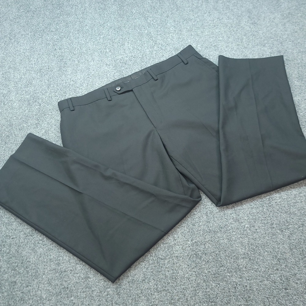 Lauren Ralph Lauren Men 38W 29L Wool Blend Dress Pants Charcoal Black Flat Front